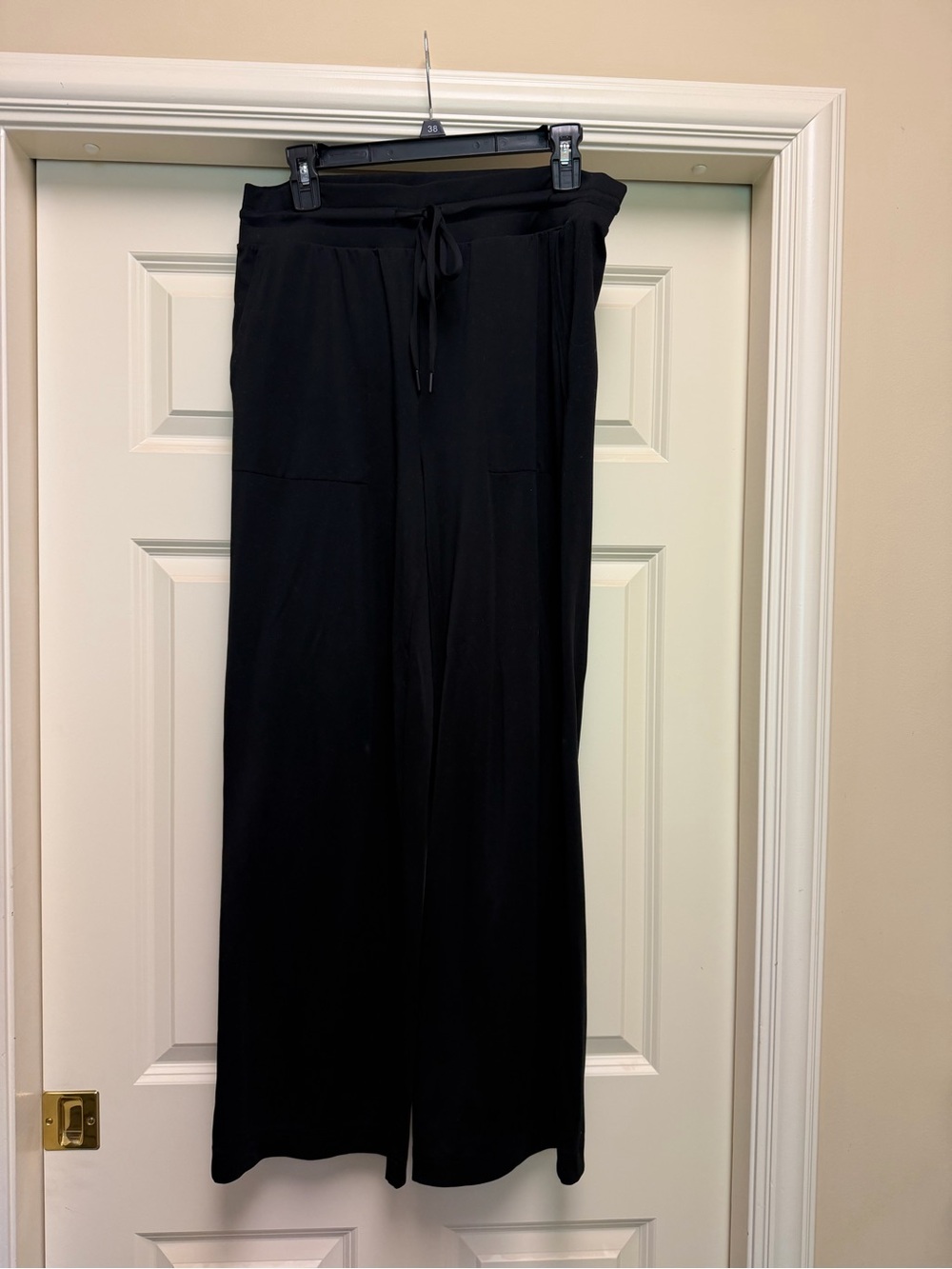 Black Wide-Leg Drawstring Pants